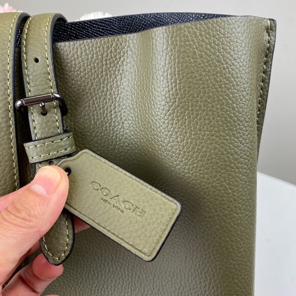 Coach 1671 Leather Mollie Tote in Kelp Black - Picture 8 of 9